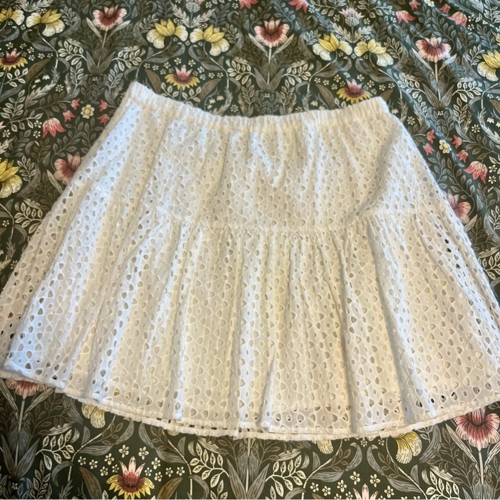 Anthropologie x Frye White Eyelet Skirt